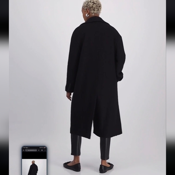 KARL LAGERFELD PARIS  double-breasted overcoat Size L - Picture 3 of 5